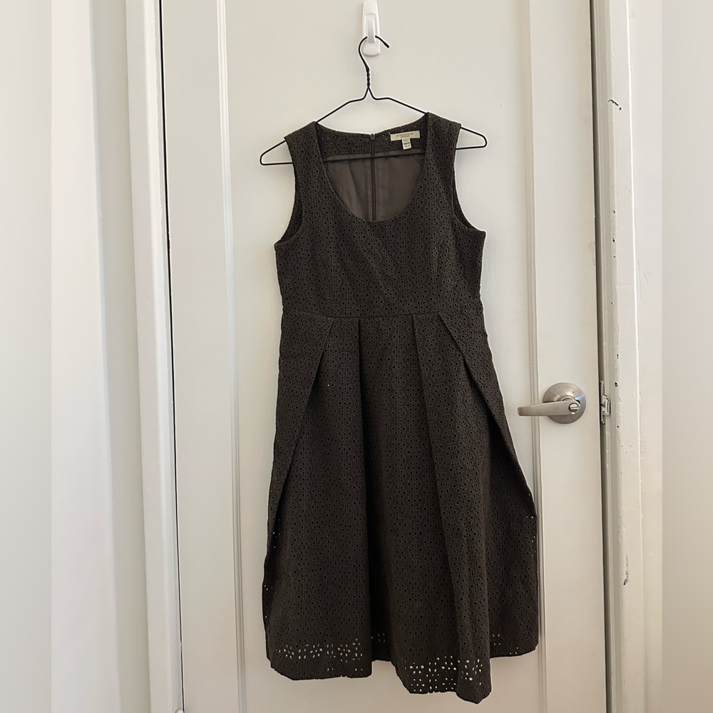 Burberry Cotton Sleeveless Brown Midi Dress